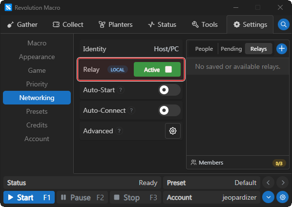 Networking with Local Relay Active