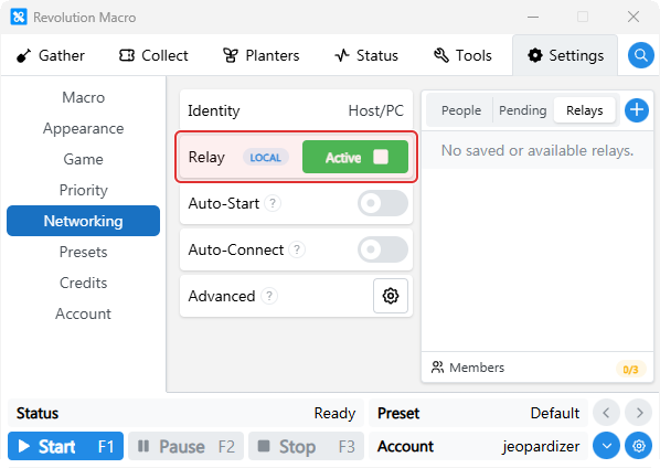 Networking with Local Relay Active