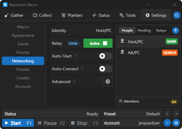Relay People list with connected identities and role badges