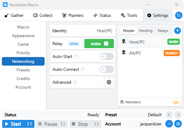 Relay People list with connected identities and role badges