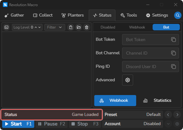 Status Opening Roblox then Game Loaded after reconnect