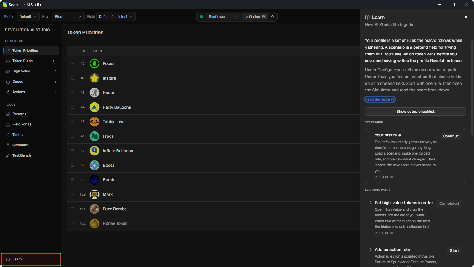 Learn sheet open on How AI Studio fits together