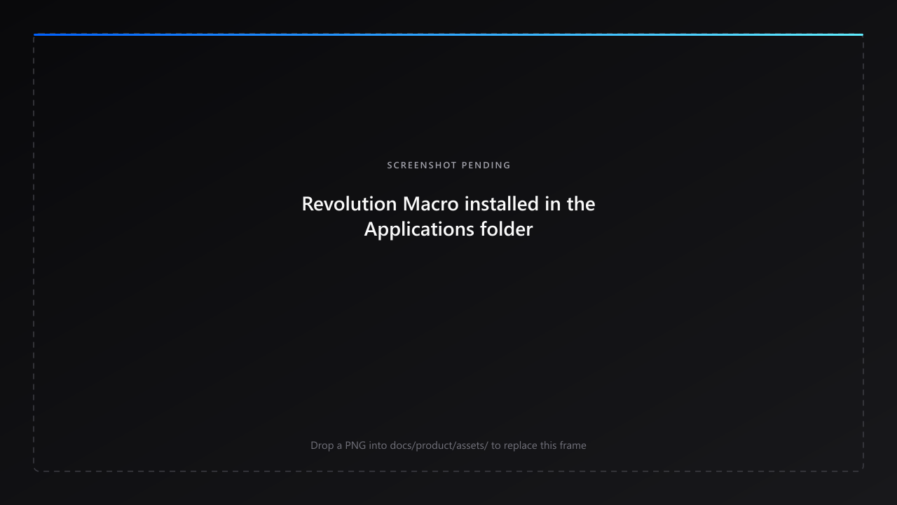 Revolution Macro installed in the Applications folder