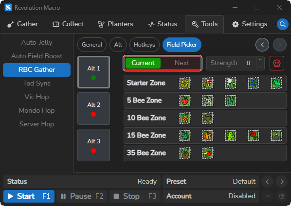 RBC Gather Field Picker with alt and field grid