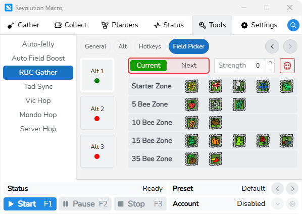RBC Gather Field Picker with alt and field grid