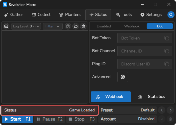 Status progressing from Opening Roblox to Game Loaded