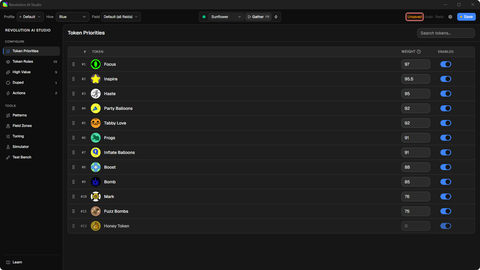 File bar Sync status showing Unsaved