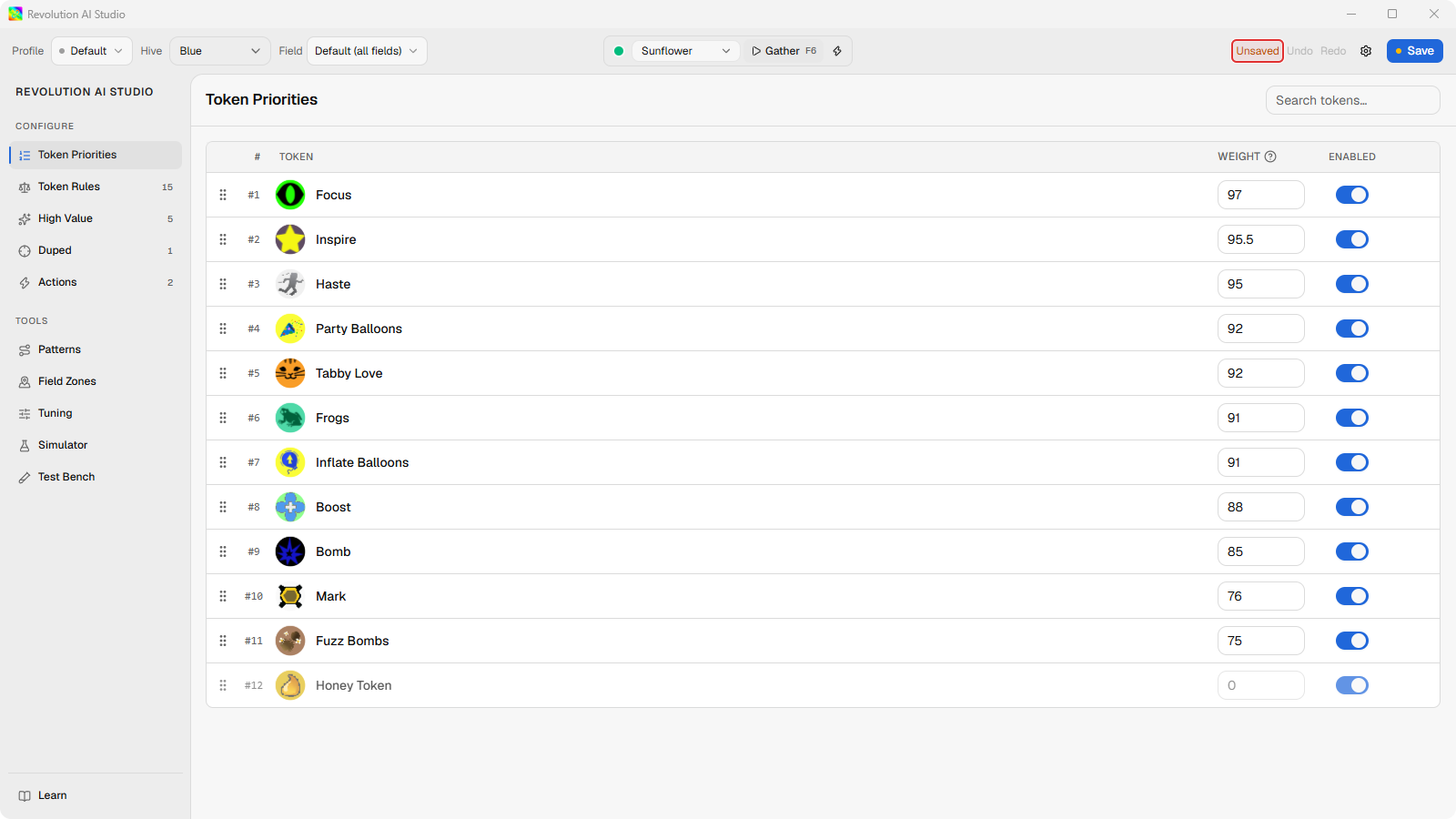 File bar Sync status showing Unsaved