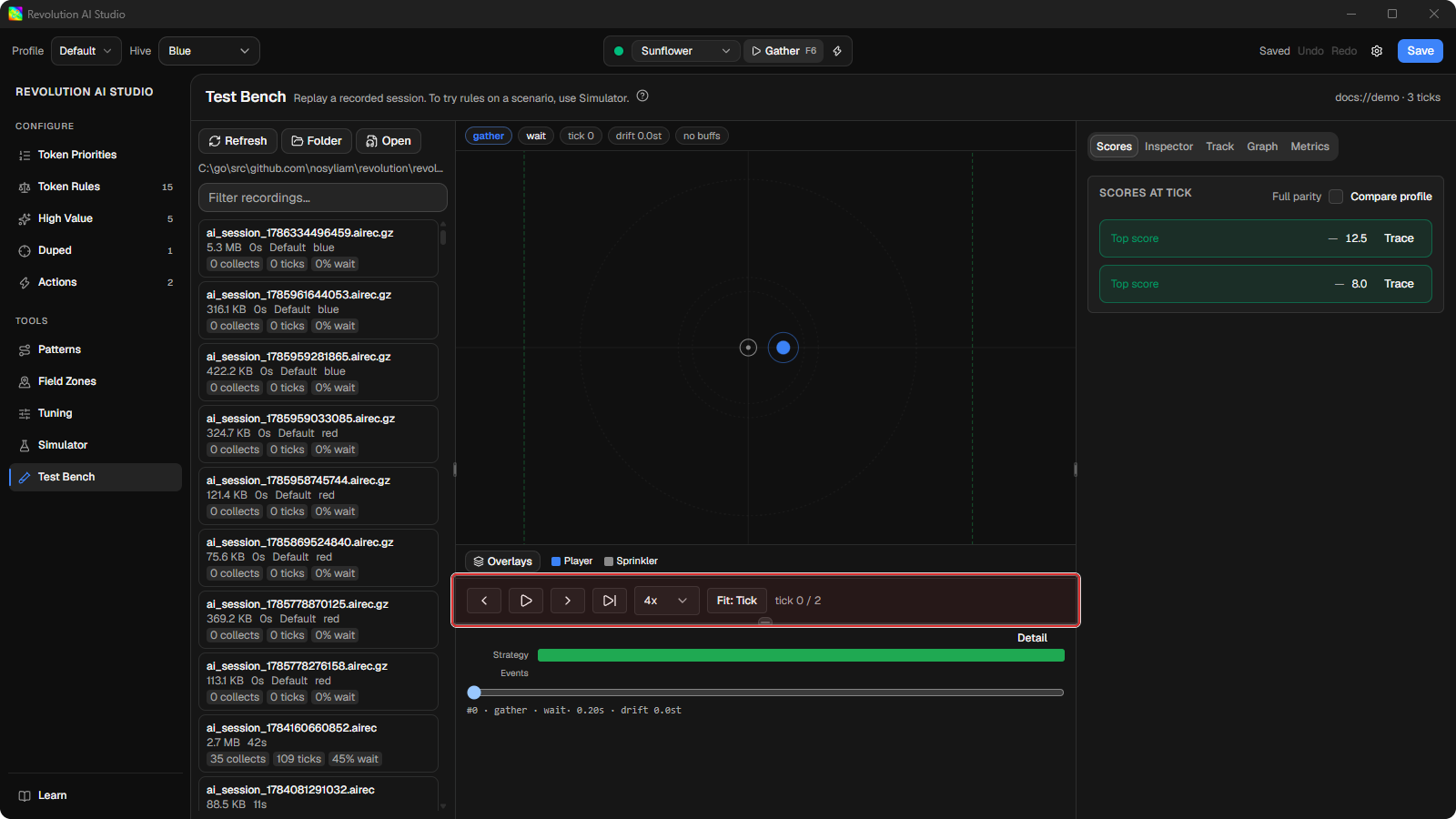 Test Bench after Next event on a scrubbed tick